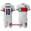 Virallinen Fanipaita + Shortsit Portugali Bernardo Silva 10 Vieraspelipaita MM-Kisat 2022 - Lasten